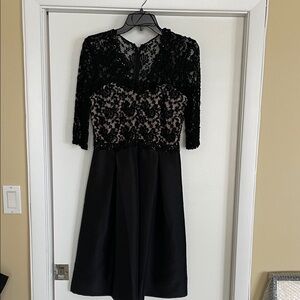 SANGRIA black lace a taffeta cocktail dress size 6 vintage approx 1980-90s